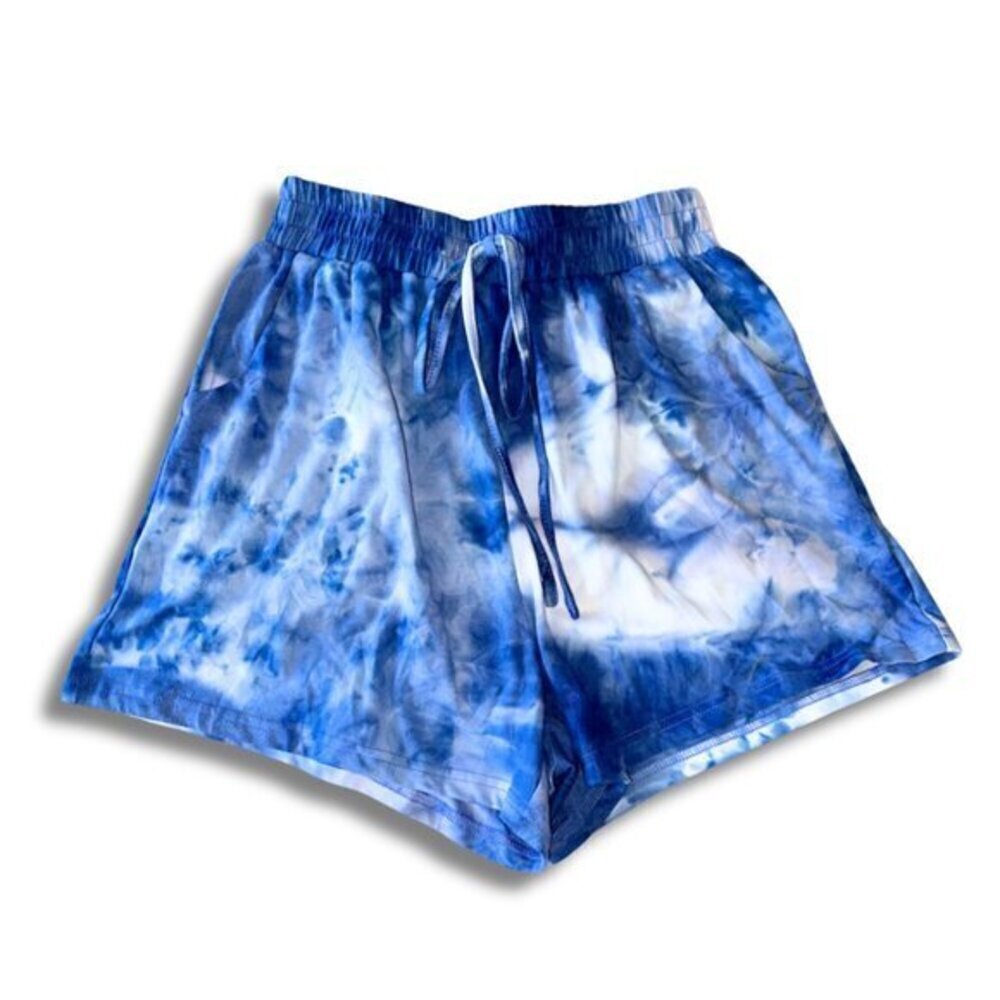 Blue White Tie Die Shorts